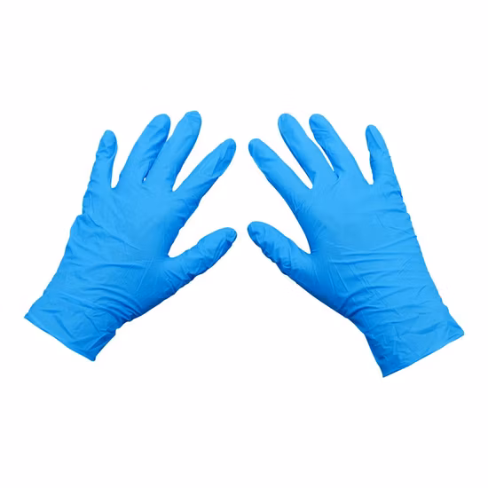 9 Zoll Blau/Weiß/Schwarz Schönheitssalon Spezial / Lebensmittel / Pharma Großhandel Einweg-Latex-Vinyl-Sicherheitsuntersuchungs-Schutzhandschuhe aus PVC-Rubbe-Nitril