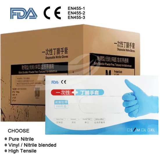 FDA 510K En455 ASTM Schutzhandschuhe für Chirurgie/Medizin/Untersuchungssicherheit. Großhandel mit nichtmedizinischen Einweg-Untersuchungshandschuhen aus Vinyl/Latex/Nitril in Lebensmittelqualität